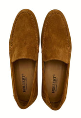 Men's Calf Suede Loafers in Whiskey (HOL60)