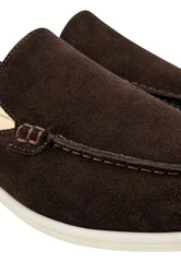 Men's Suede Loafers in Black (HOL51)