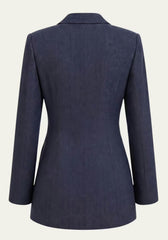 Women's Shirt & Women's Trousers Linen Blue – Wrap Blazer & Palazzo Trousers
