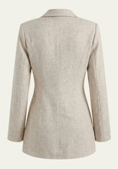 Women's Shirt & Women's Trousers Linen Beige – Wrap Blazer & Palazzo Trousers