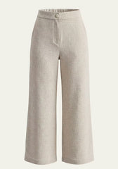 Women's Shirt & Women's Trousers Linen Beige – Wrap Blazer & Palazzo Trousers