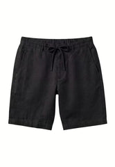 Deep black linen shorts made from pure linen - natural lightness