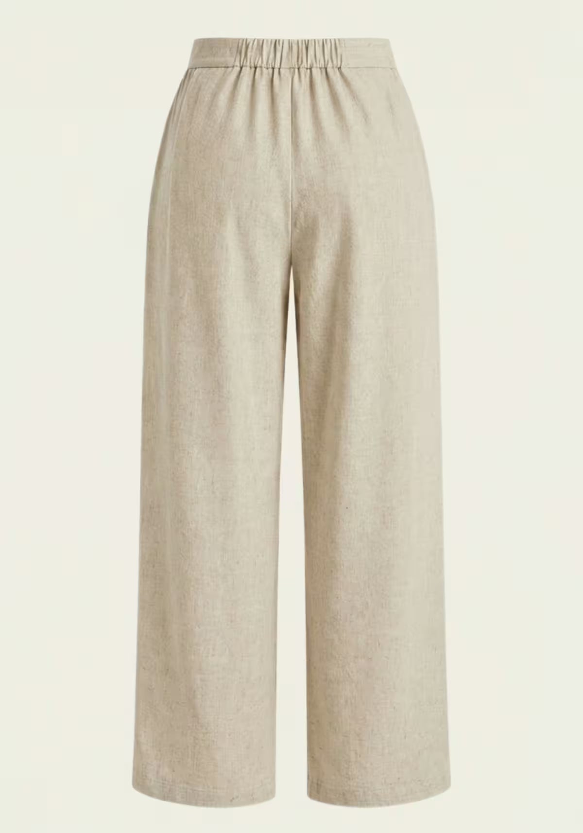 Women's Linen Shirt & Trousers Beige – Long-Sleeve Blazer & Palazzo Trousers