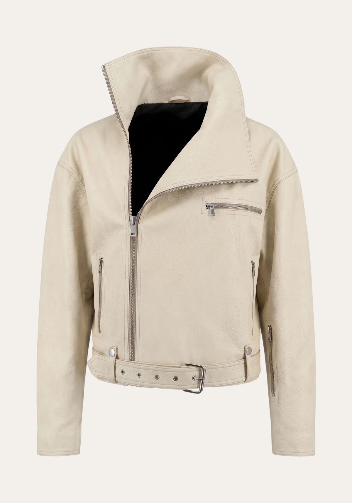Biker-style leather jacket