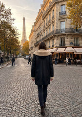 Women's Hooded Oversized Shearling Jacket
