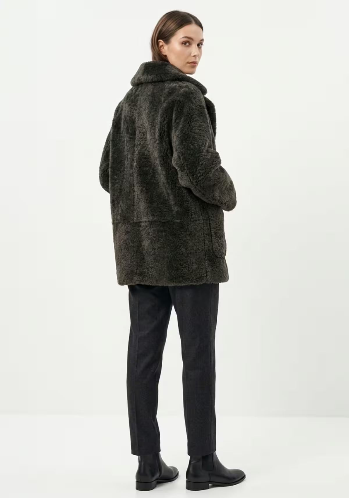 Shearling Lambskin Jacket Khaki