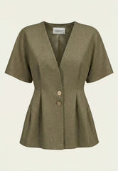 Women's Shirt & Women's Trousers Linen Khaki – Blazer & Palazzo Trousers