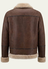 Lammfell Bomberjacke Aviator Mahagoni – Merino Shearling