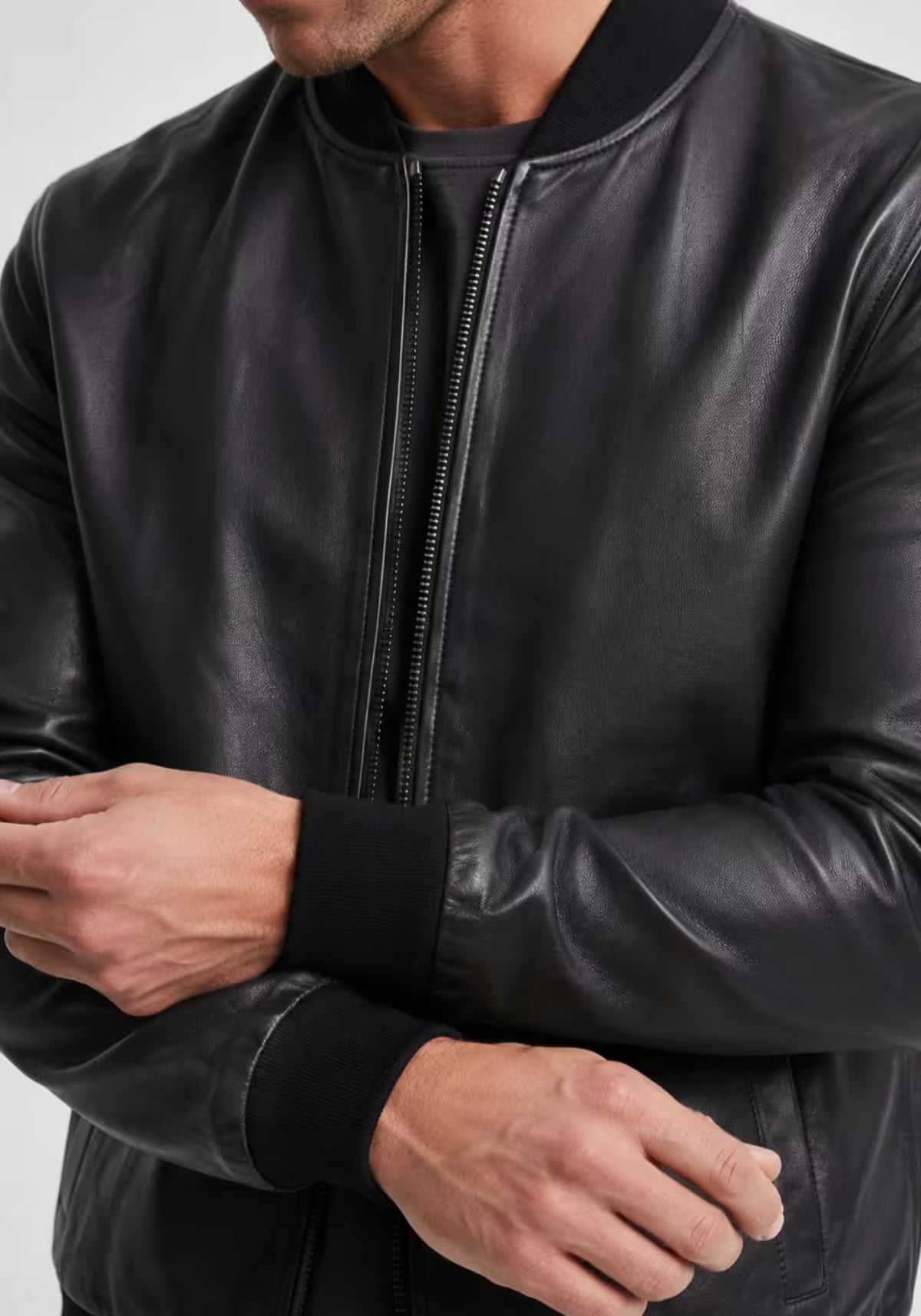 Genuine lamb nappa leather jacket