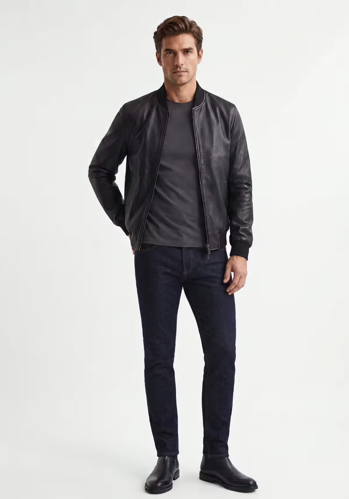 Genuine lamb nappa leather jacket