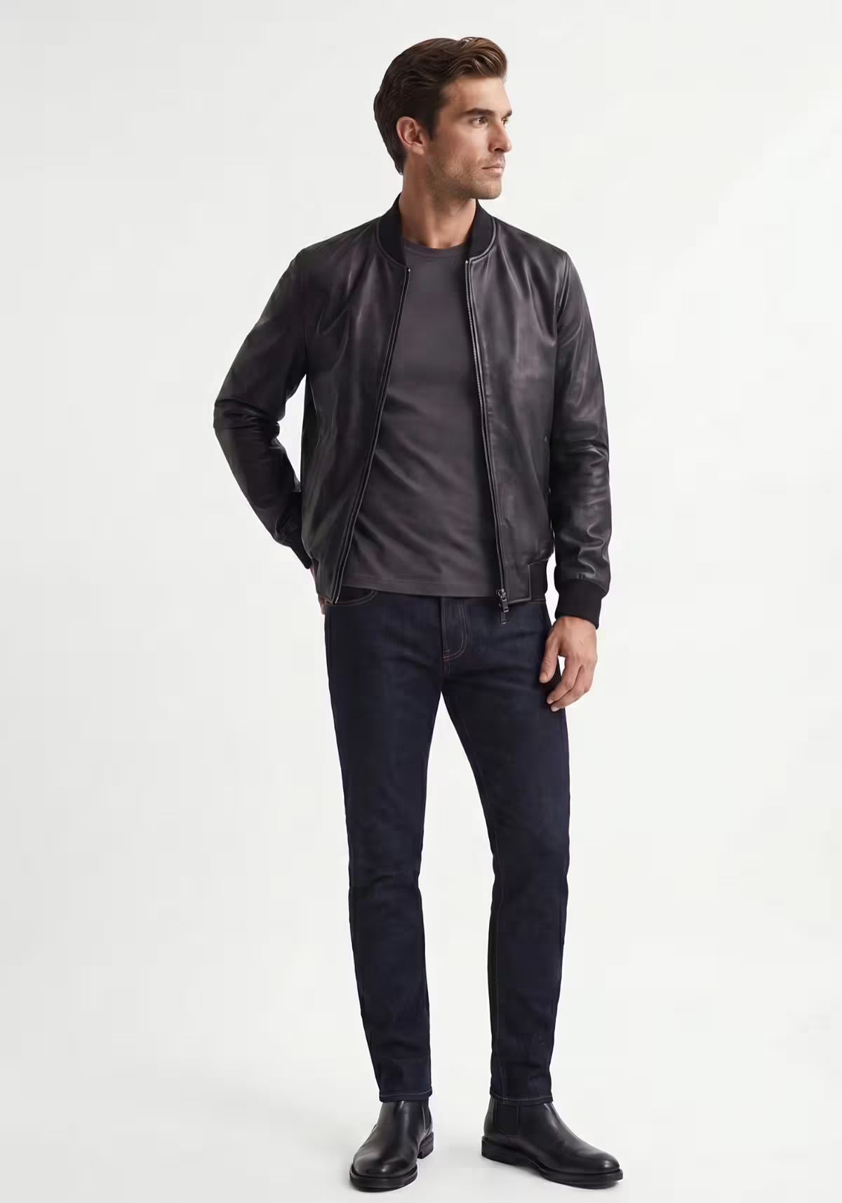 Genuine lamb nappa leather jacket