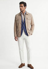 Leather Jacket in Beige – Classic Safari Style