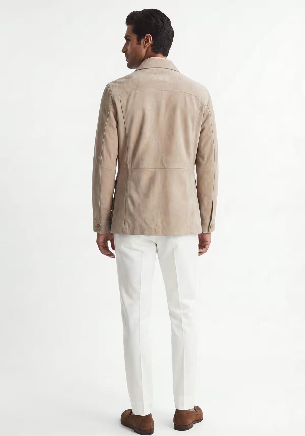 Leather Jacket in Beige – Classic Safari Style