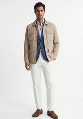 Leather Jacket in Beige – Classic Safari Style
