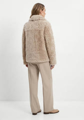 Curly Lammfell Wendejacke Beige – Doppelseitiger Luxus