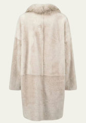 Exklusiver Shearling Lammfellmantel Creme Modell 1067