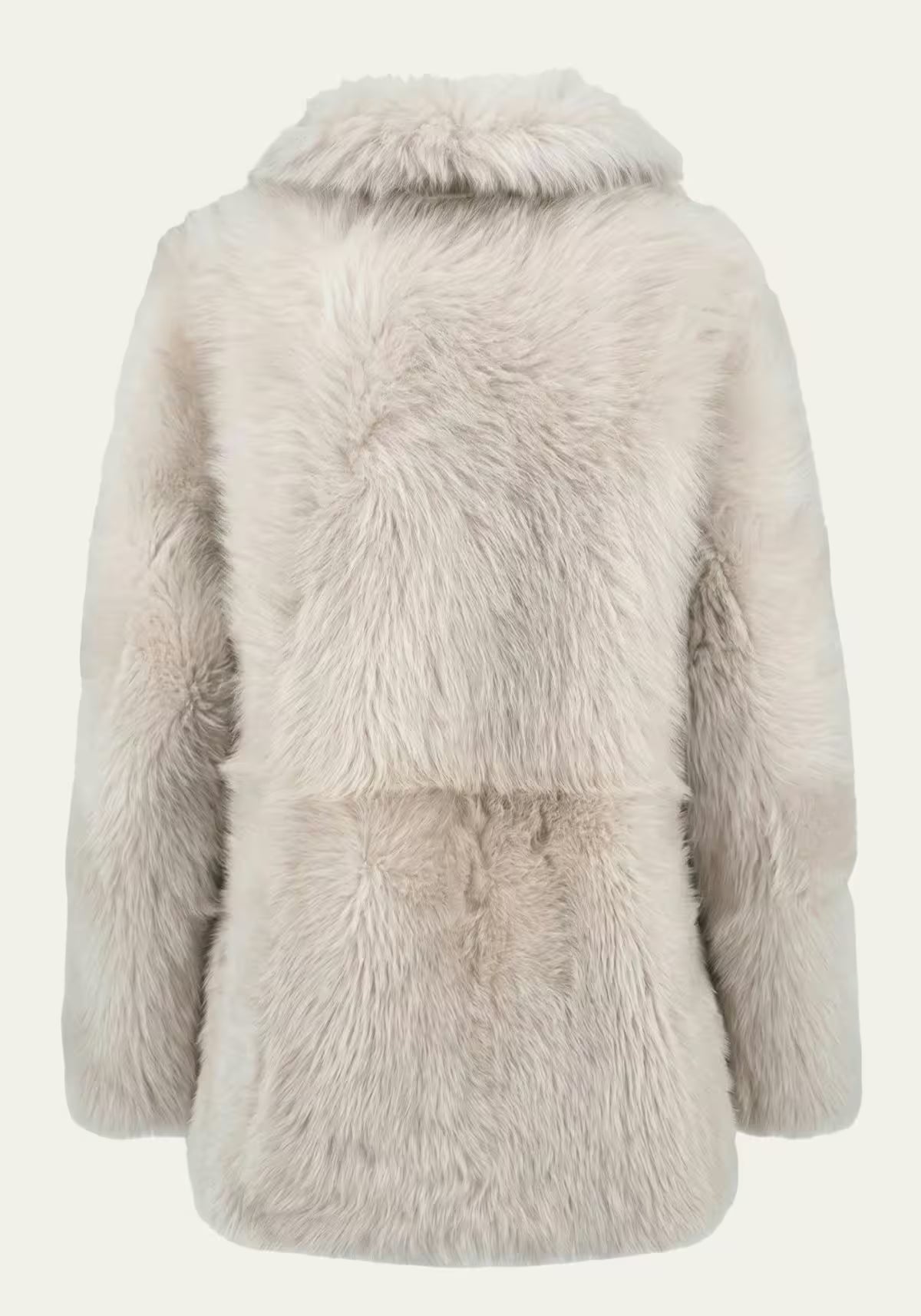 Luxuriöse Toscana Lammfelljacke in Creme-Beige – Modell 1040