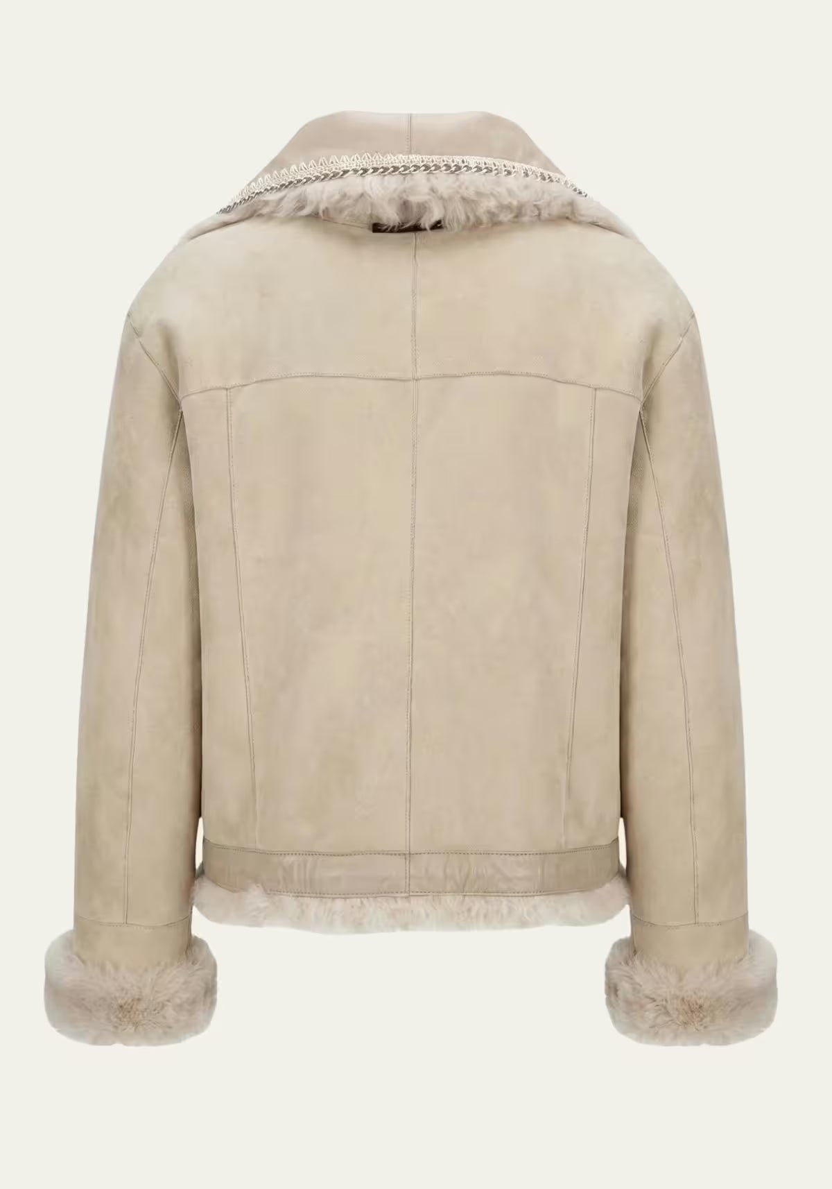Luxuriöse Curly Lammfelljacke in Creme-Beige – Modell 1037