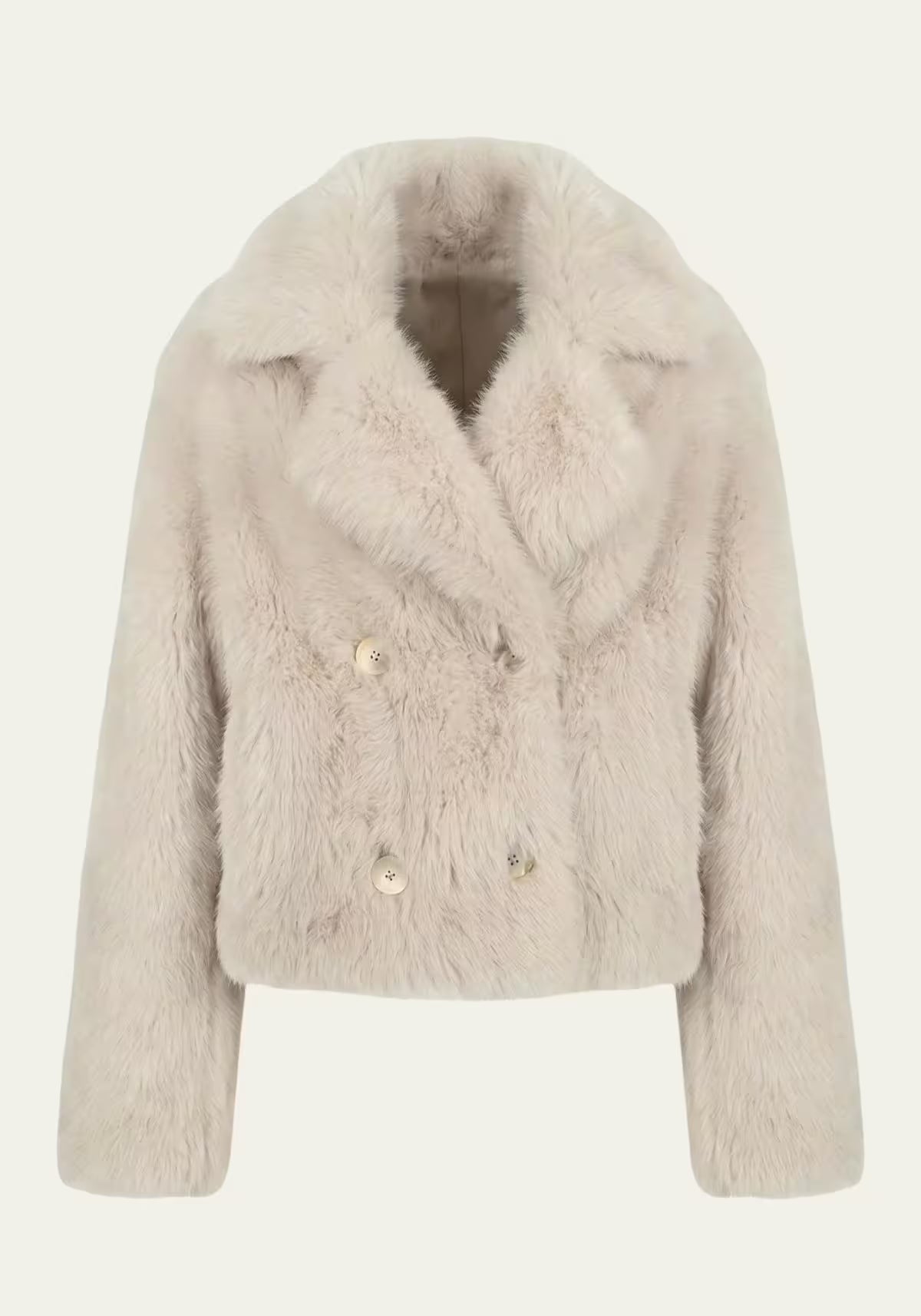 Luxuriöse Toscana Lammfelljacke in Creme-Beige – Modell 1039