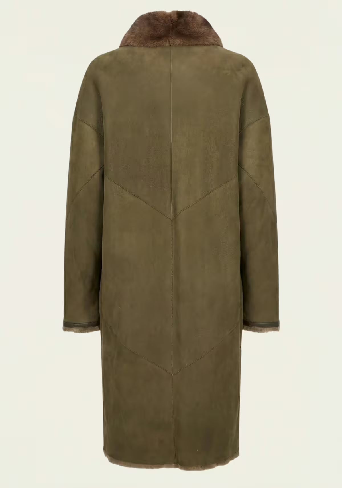 Exklusiver Lammfellmantel Olive – Shearling Damen Modell 1134