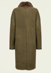 Exklusiver Lammfellmantel Olive – Shearling Damen Modell 1134