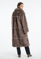 Luxurious Toscana Shearling Reversible Coat Taupe & Espresso – Model 1055