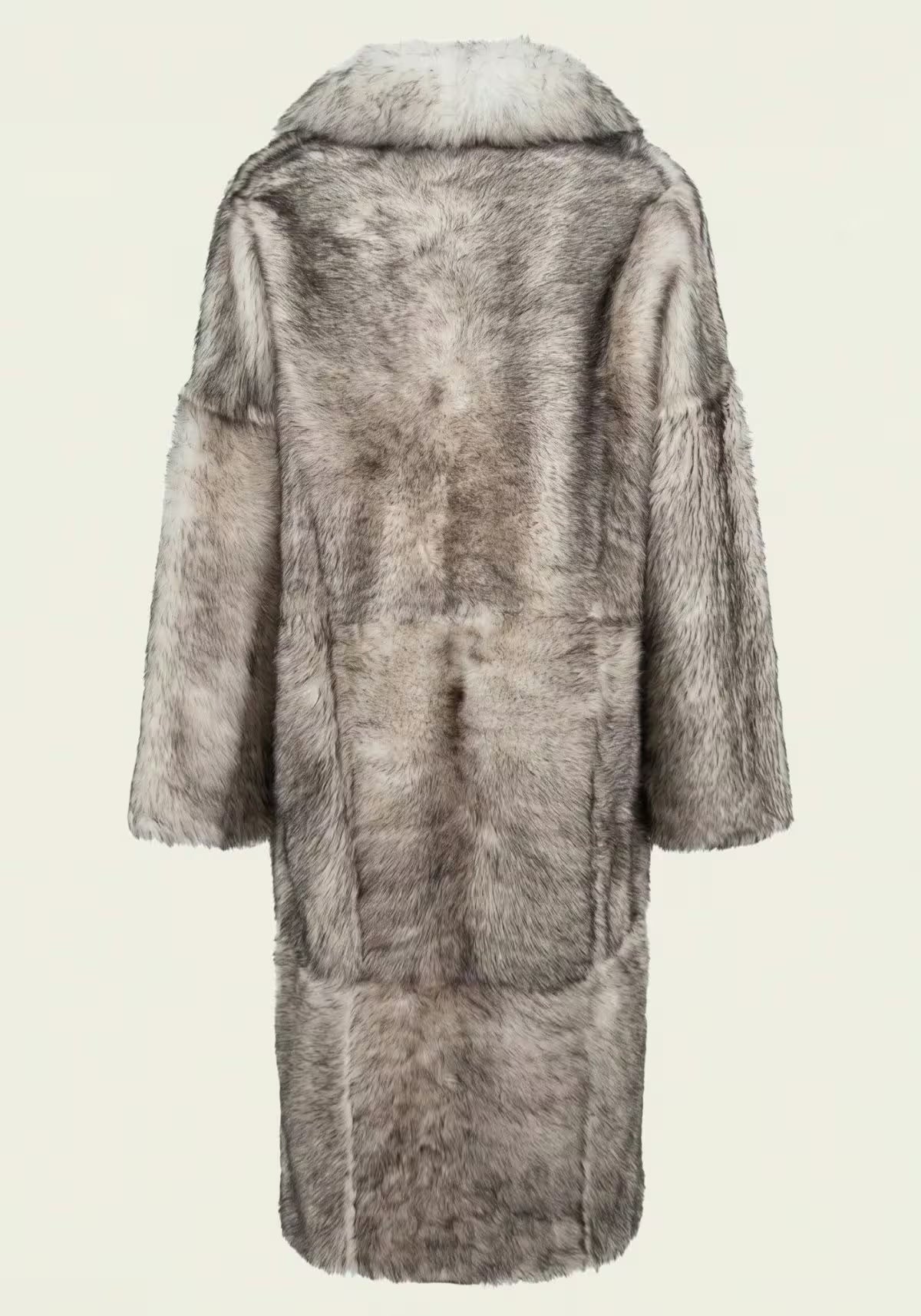 Exclusive Toscana Lambskin Coat Frost Grey – Silver Grey with Lapel Collar Model 1076