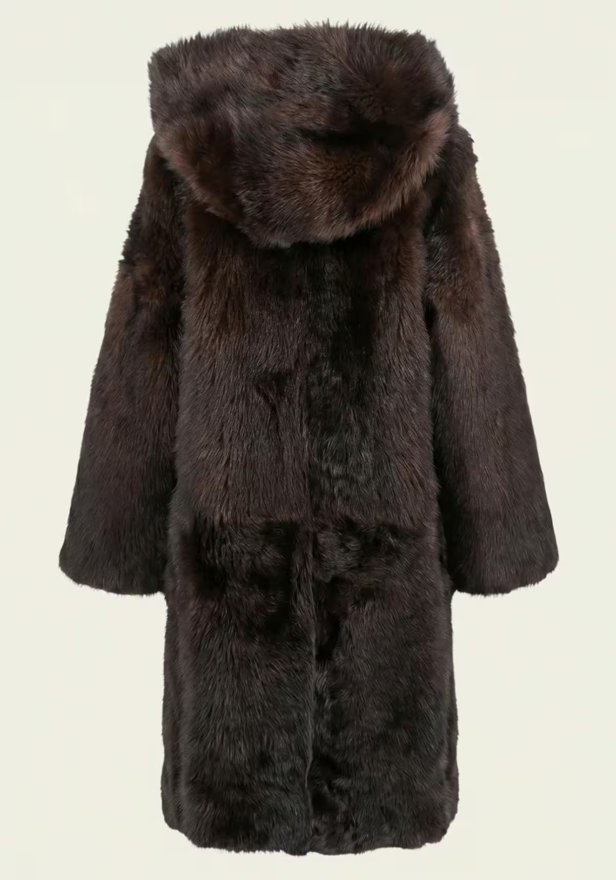 Luxurious Toscana Lambskin Reversible Coat with Hood – Brown Model 1095