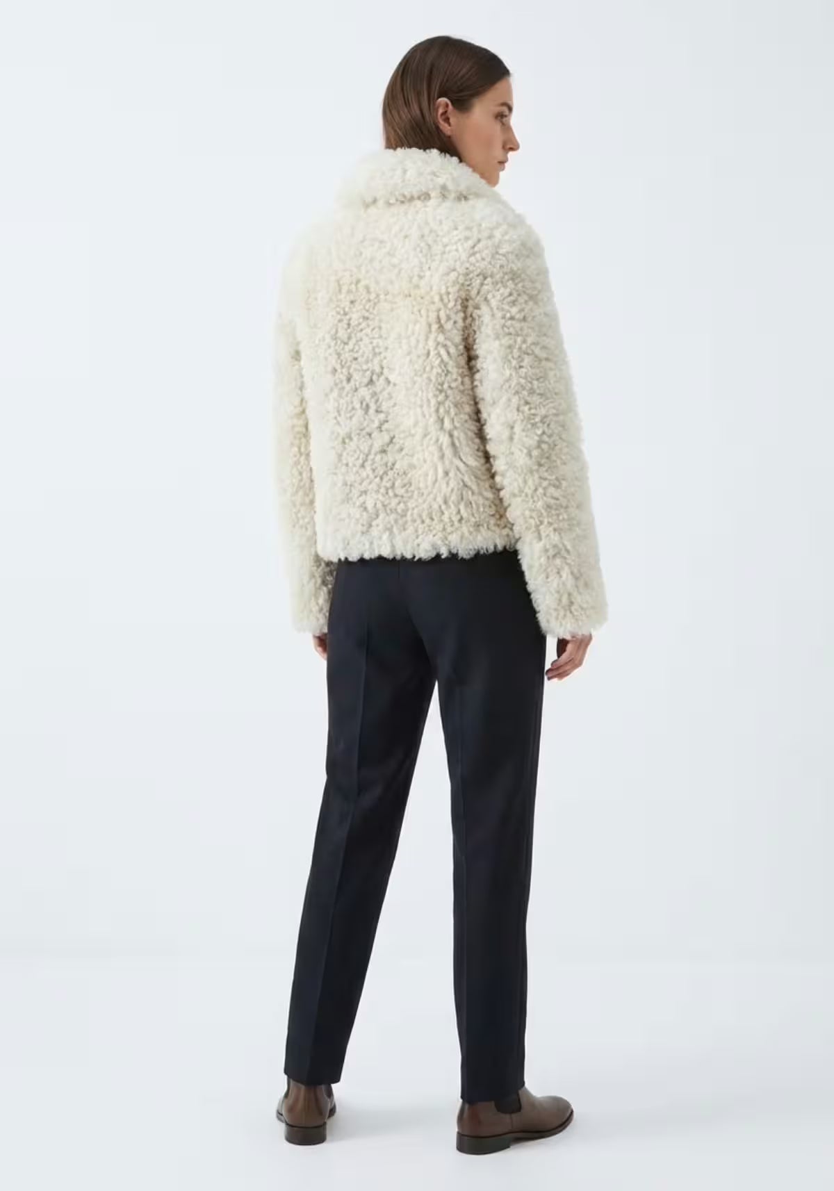 Curly Lammfell-Wendejacke Creme-Gold – Modell 4000