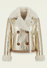 Curly Lammfell-Wendejacke Creme-Gold – Modell 4000