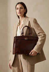 Premium Leather Hobo Bag "Noravia" - Brown