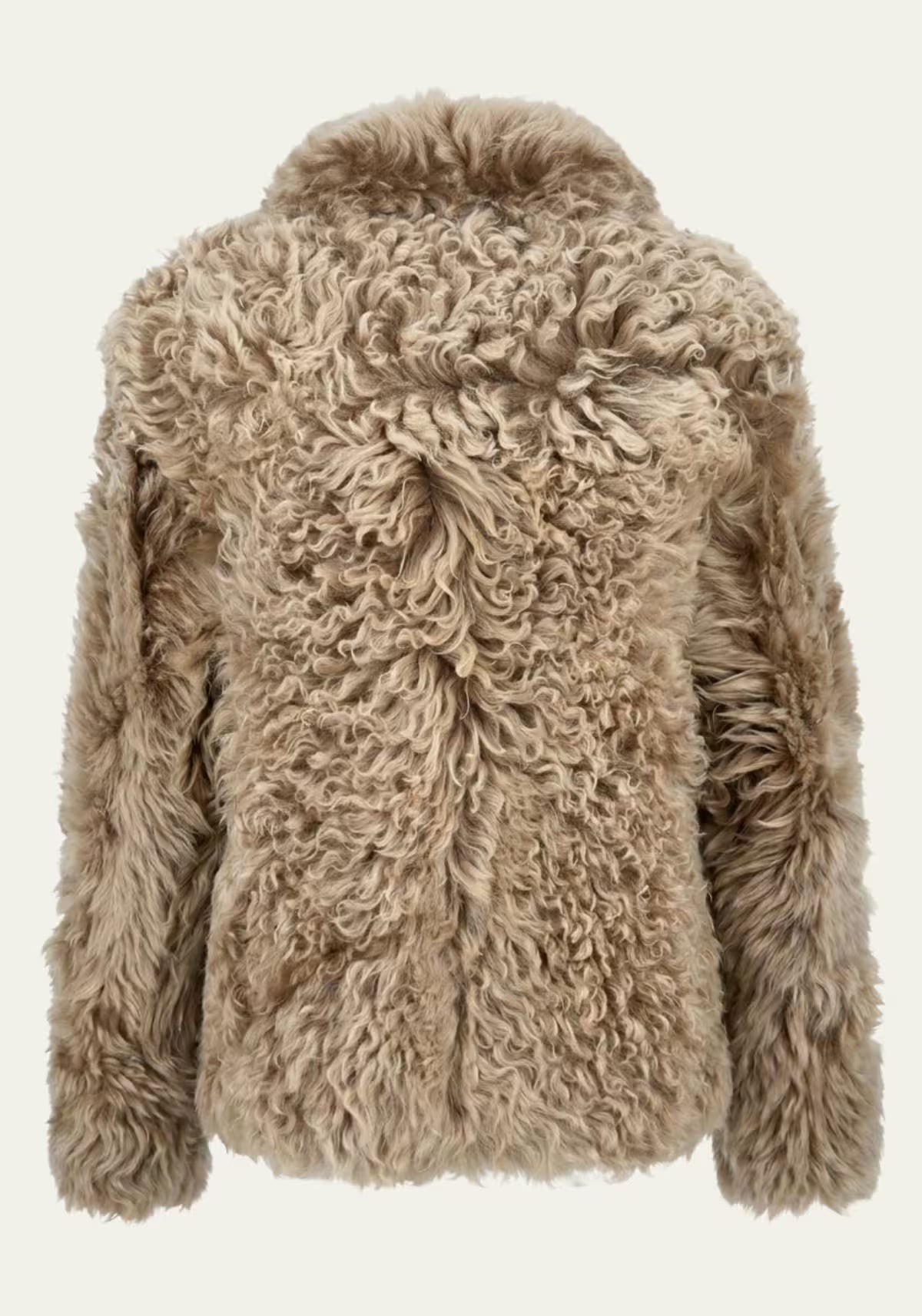 Curly Lammfell Wendejacke Cappuccino – Doppelseitiger Luxus