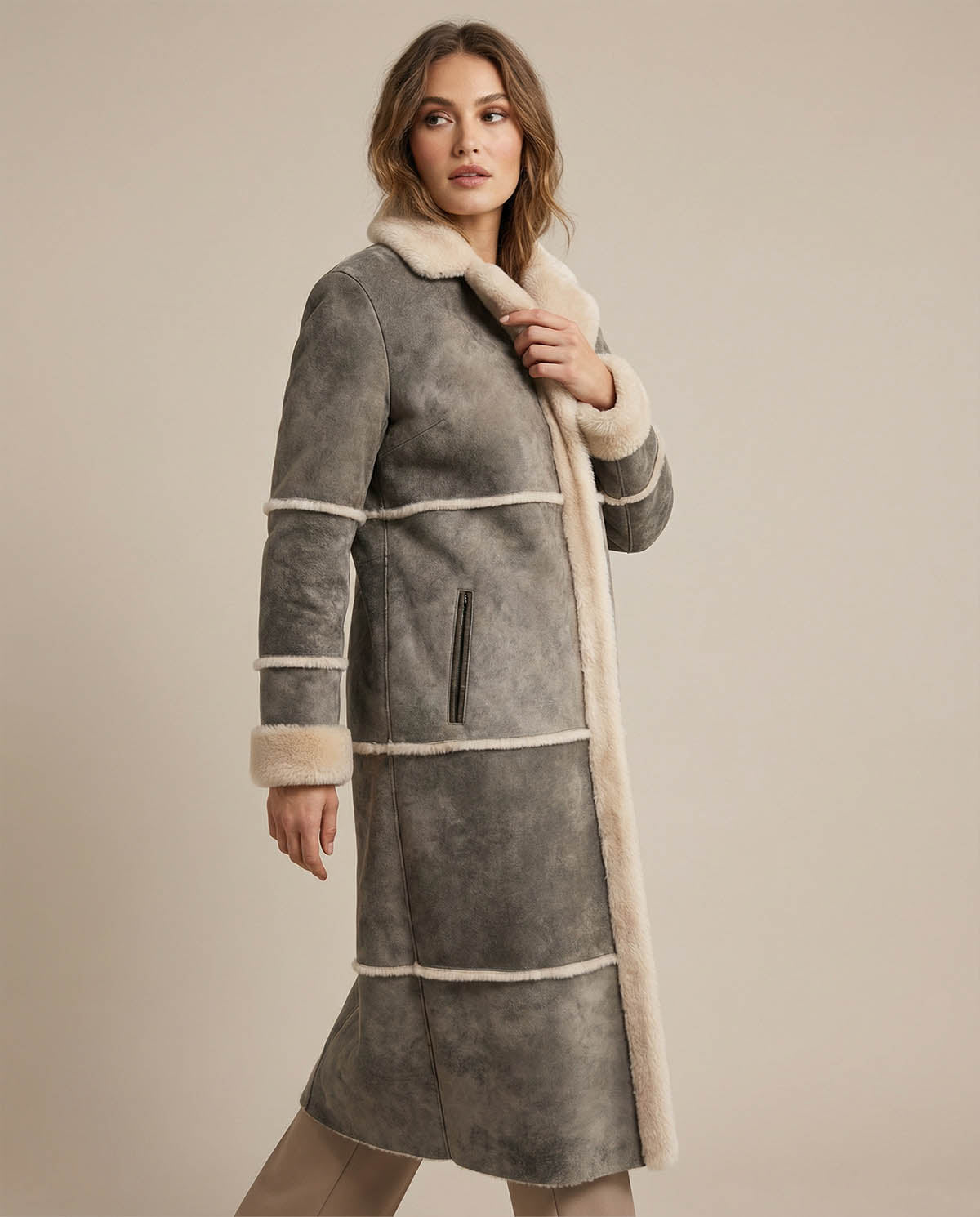 Alina Coat - Gentle warmth from shearling with natural sophistication
