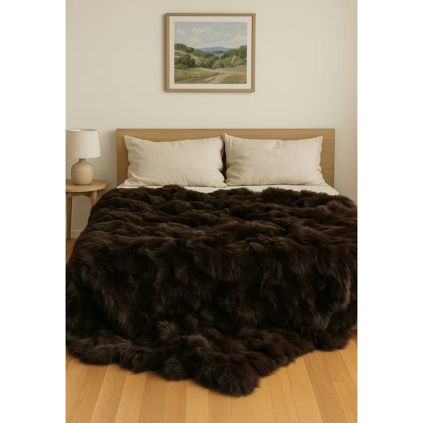 Tuscany Lambskin Blanket Model 2527 – Chocolate 200 x 185 cm