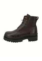Lambskin Men's Street Shoes Model 0208 Brown