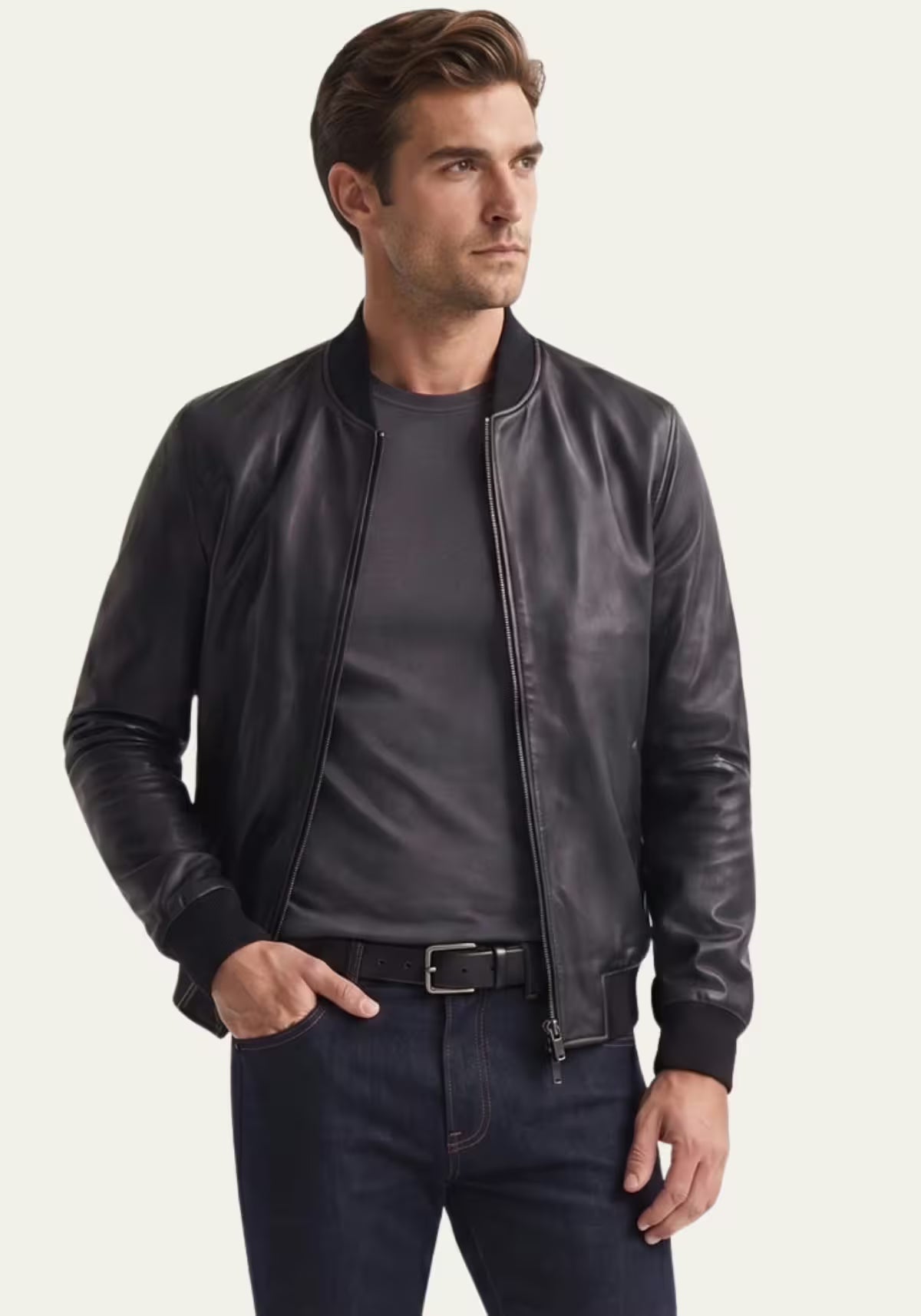 Genuine lamb nappa leather jacket
