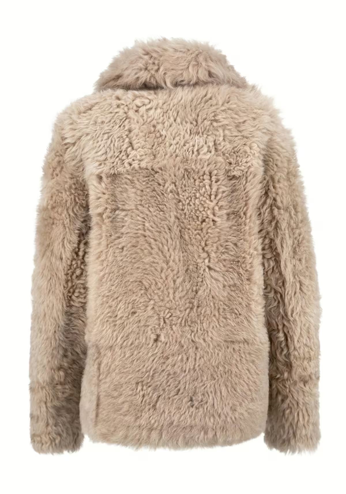 Curly Lammfell Wendejacke Beige – Doppelseitiger Luxus