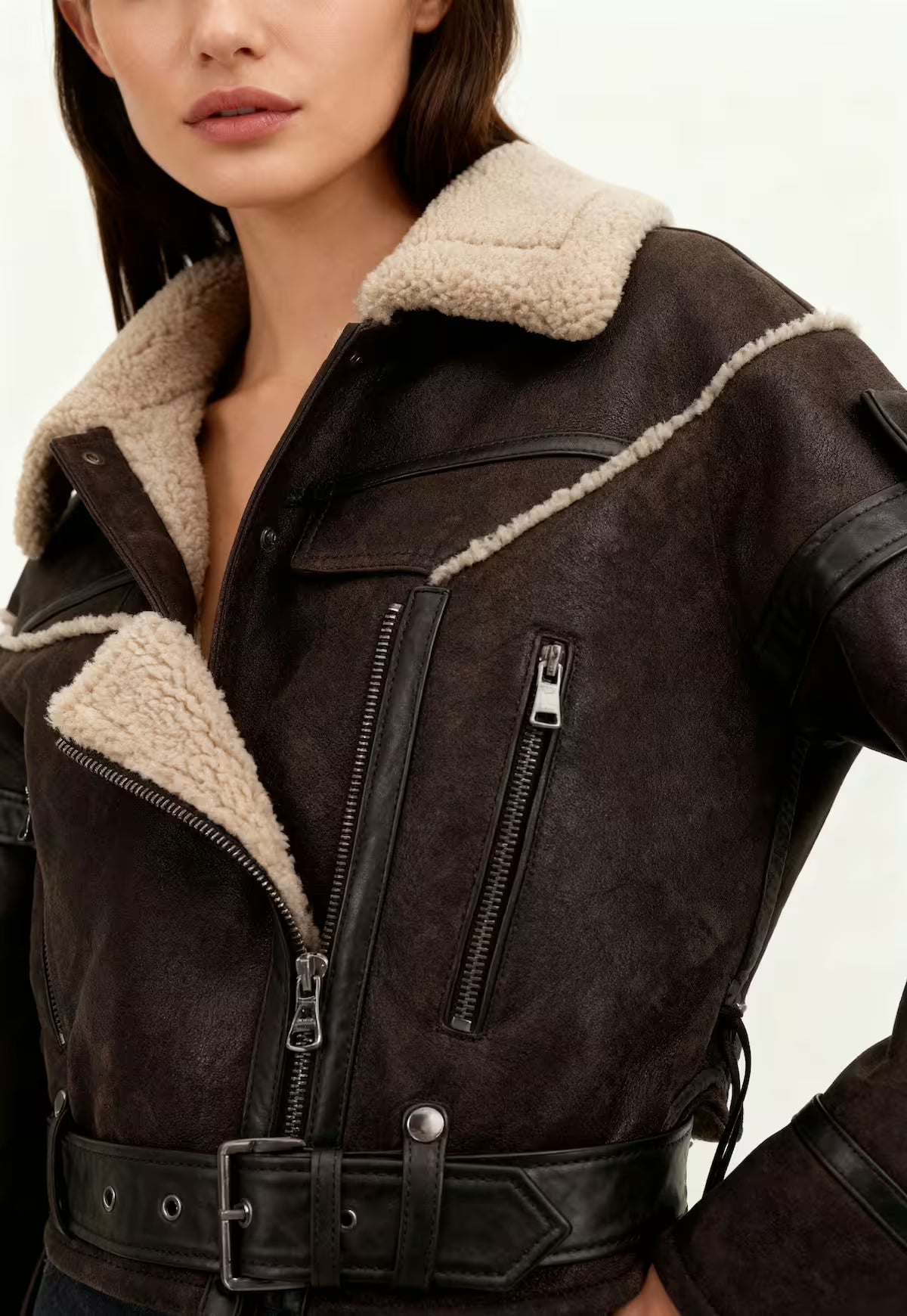 Curly Lambskin Jacket - Voluminous Elegance Inspired by the Modern Country Look