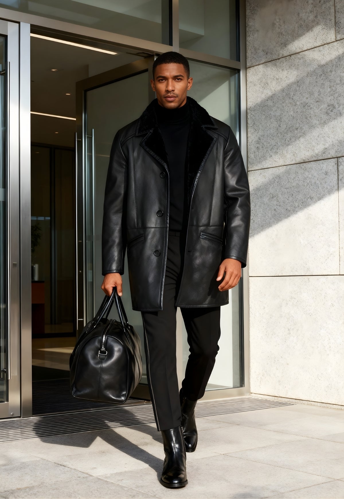 Men's Lambskin Coat Antonio Black