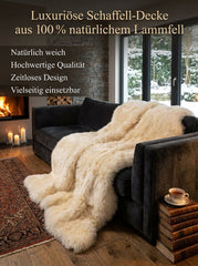 Lambskin Blanket in Champagne / Natural White