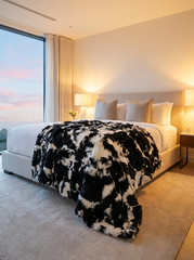 Toscana Lambskin Blanket Model 4 Black/White 205 x 160 cm