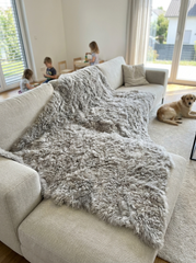 Lambskin Blanket Toscana Model 2560 – Silver Curly 190 x 155 cm