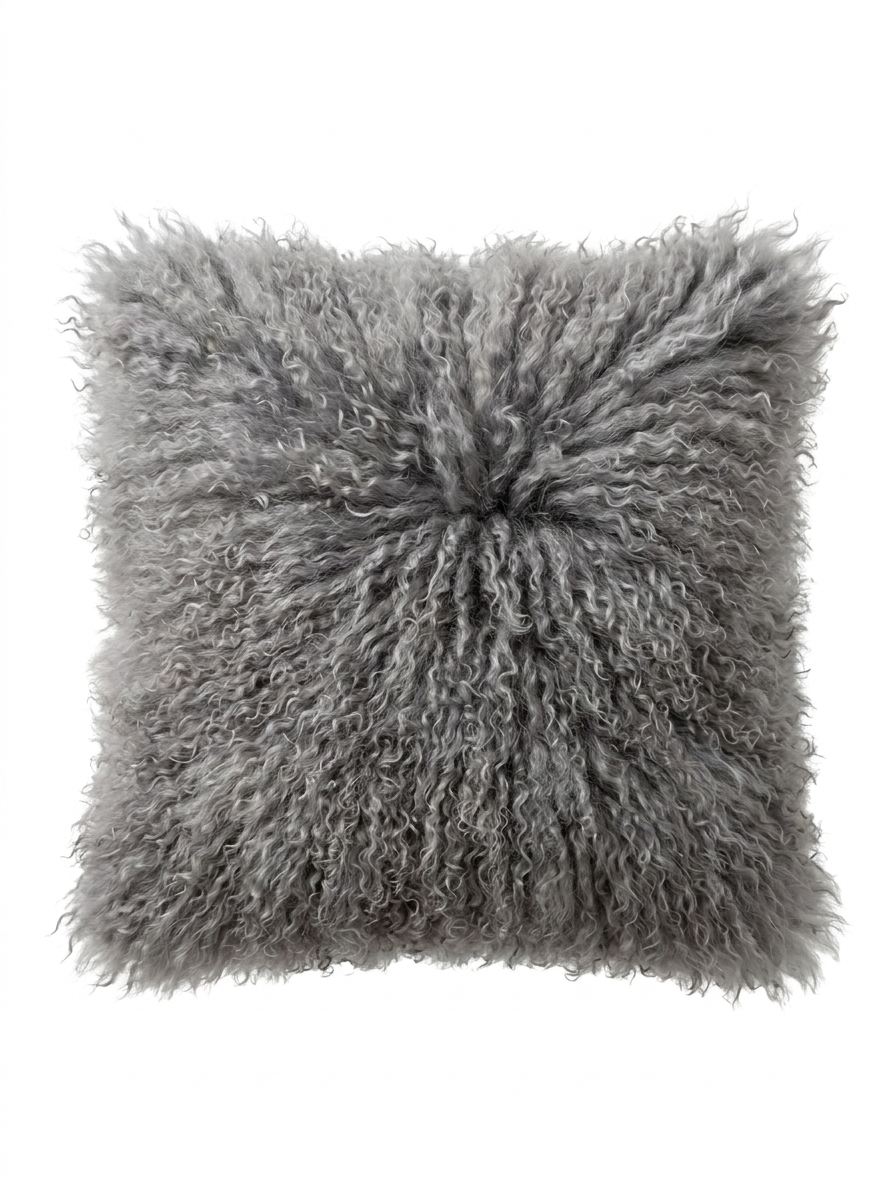 Lambskin Cushion Tibet Grey with Filling