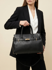 Women's Handbag Genuine Leather Black – Timeless Business Design