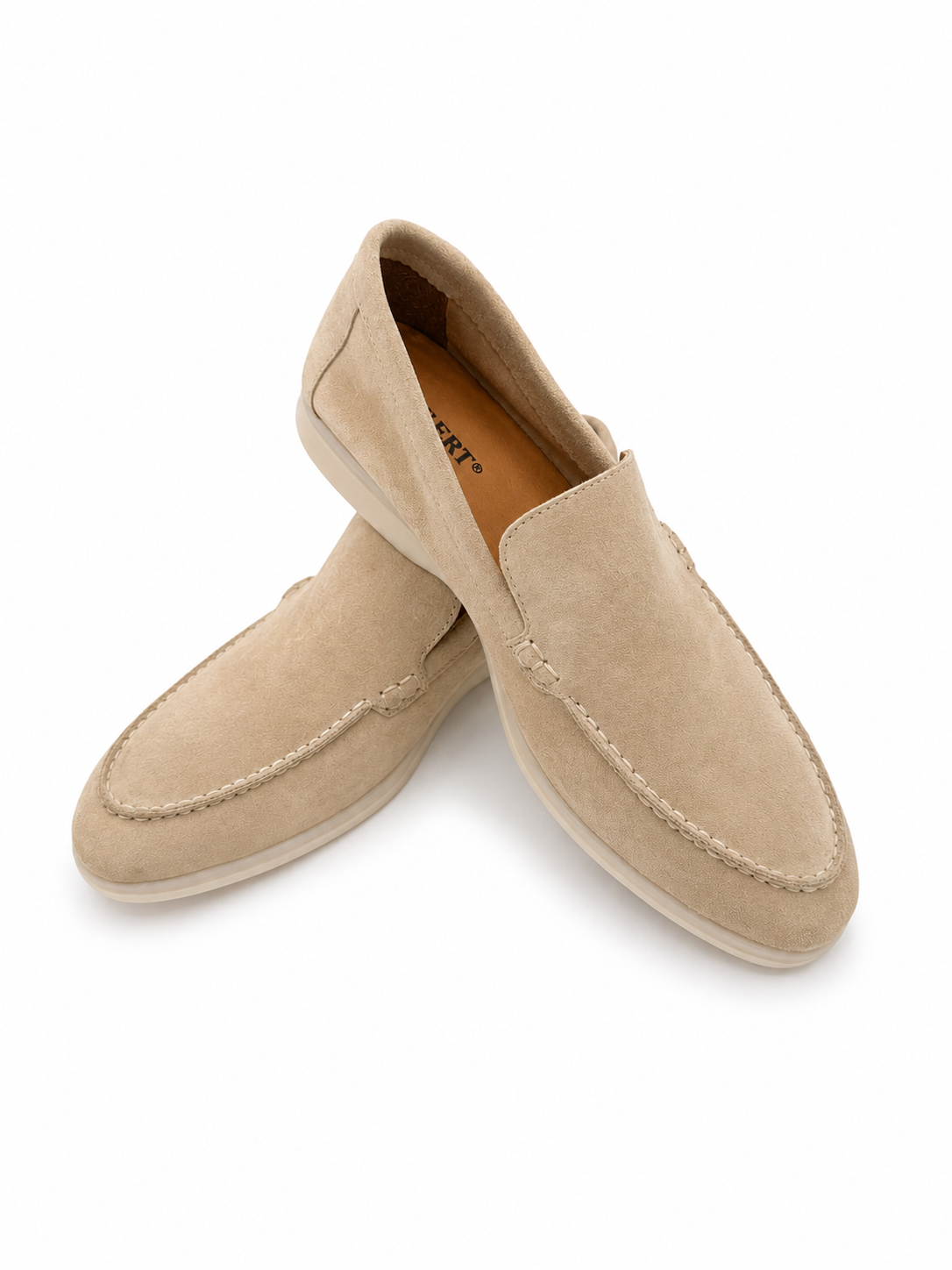 Men's Loafers in Beige Calf Suede (HOL60)