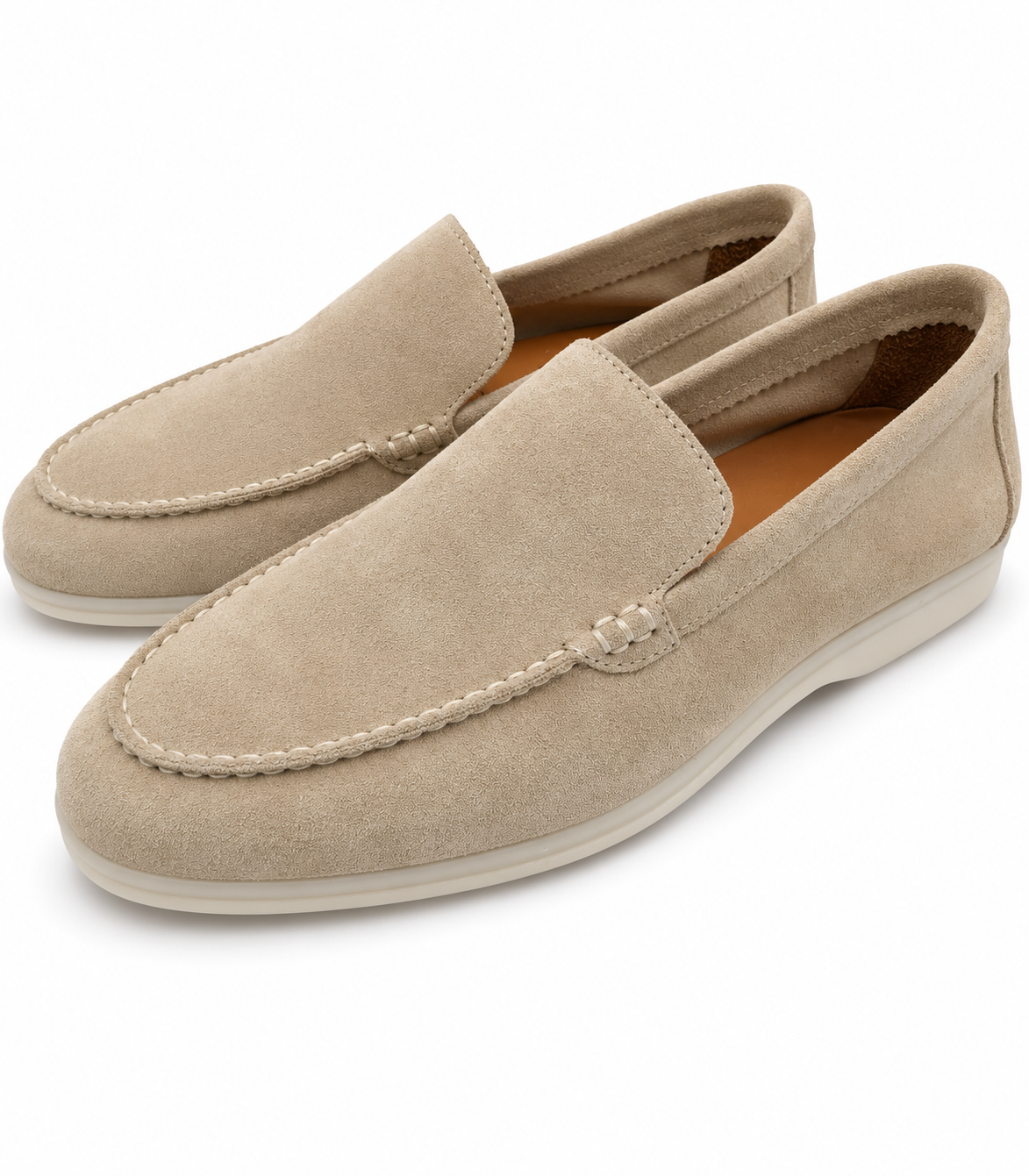 Men's Loafers in Beige Calf Suede (HOL60)