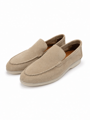 Men's Loafers in Beige Calf Suede (HOL60)